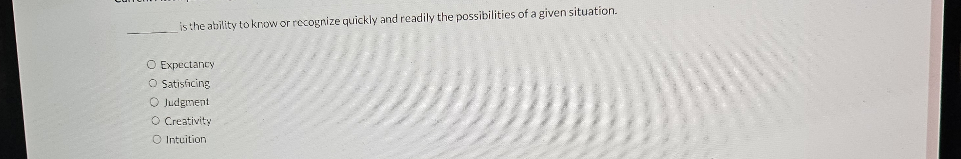  q, is the ability to know or recognize quickly and readily