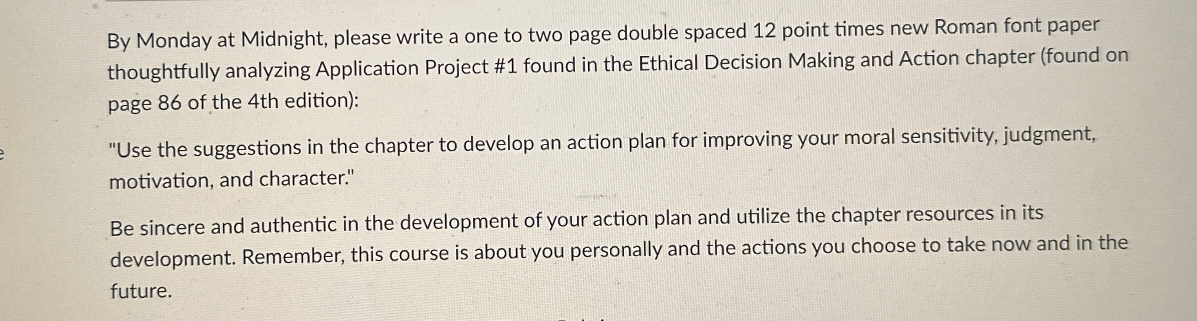  By Monday at Midnight, please write a one to two page