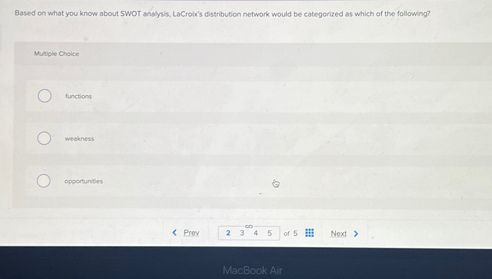  Based on what you know about SWOT analysis, LaCroix's distribution network
