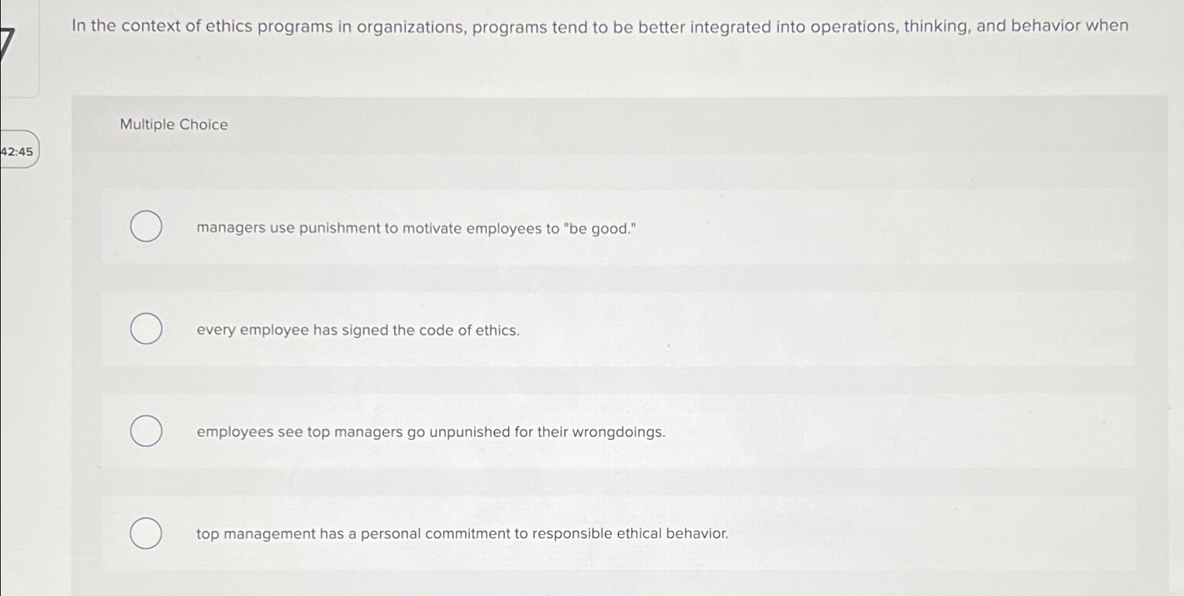  In the context of ethics programs in organizations, programs tend to