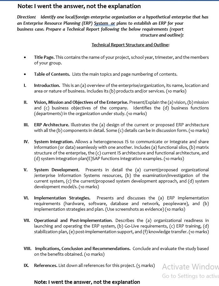  Note: I went the answer, not the explanation Direction: Identify one