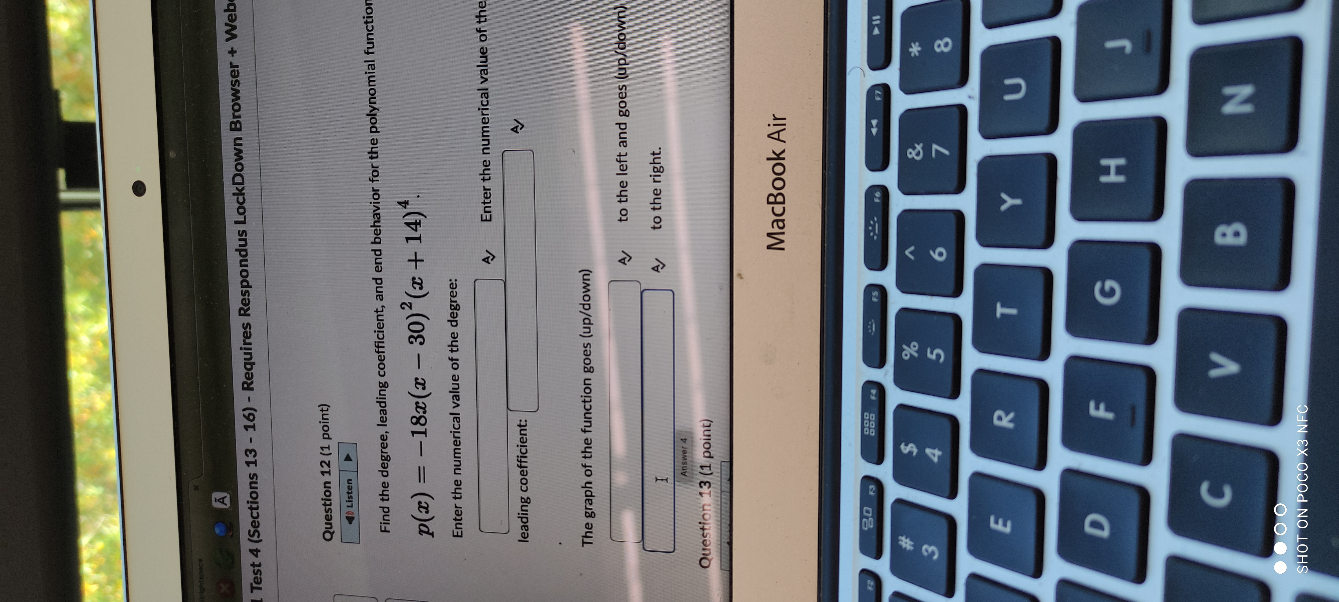 What is the answer Brightspace X A Test 4 (Sections 13 -