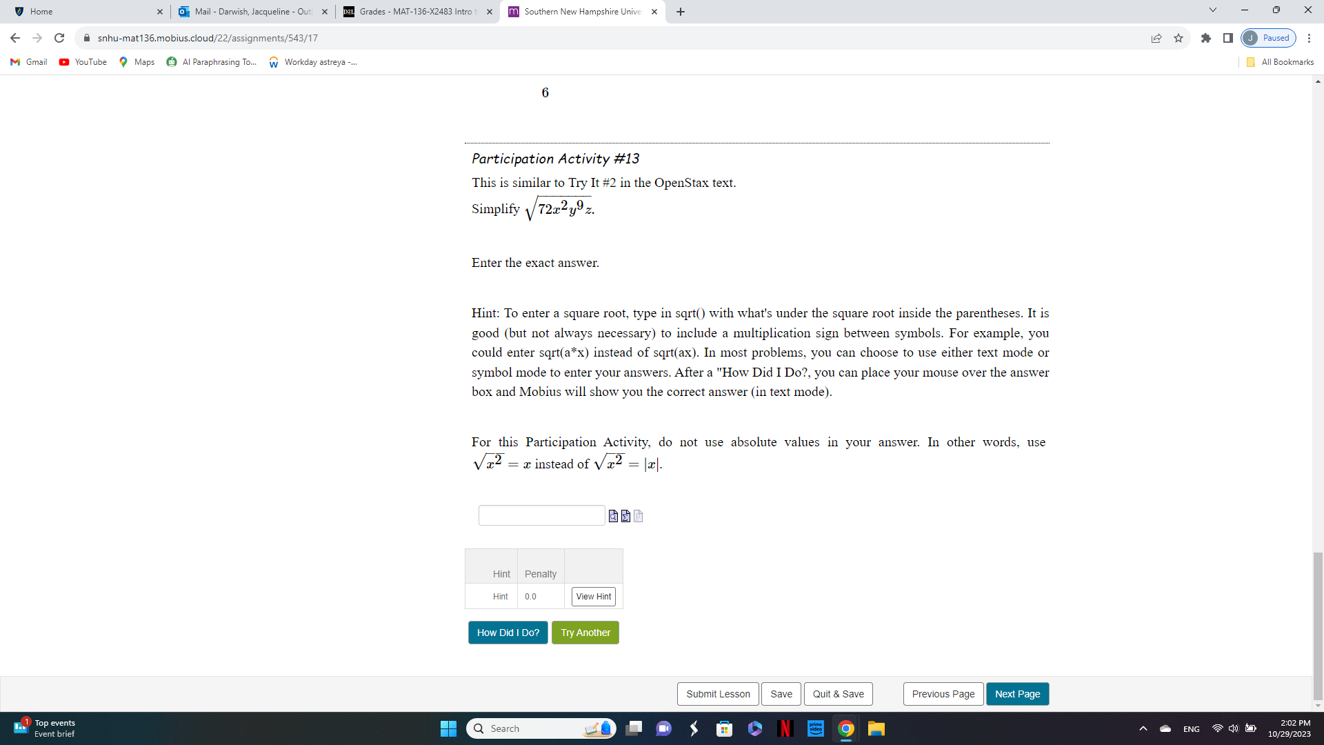 4 Submit Lesson Save Quit & Save Previous Page Next Page 1