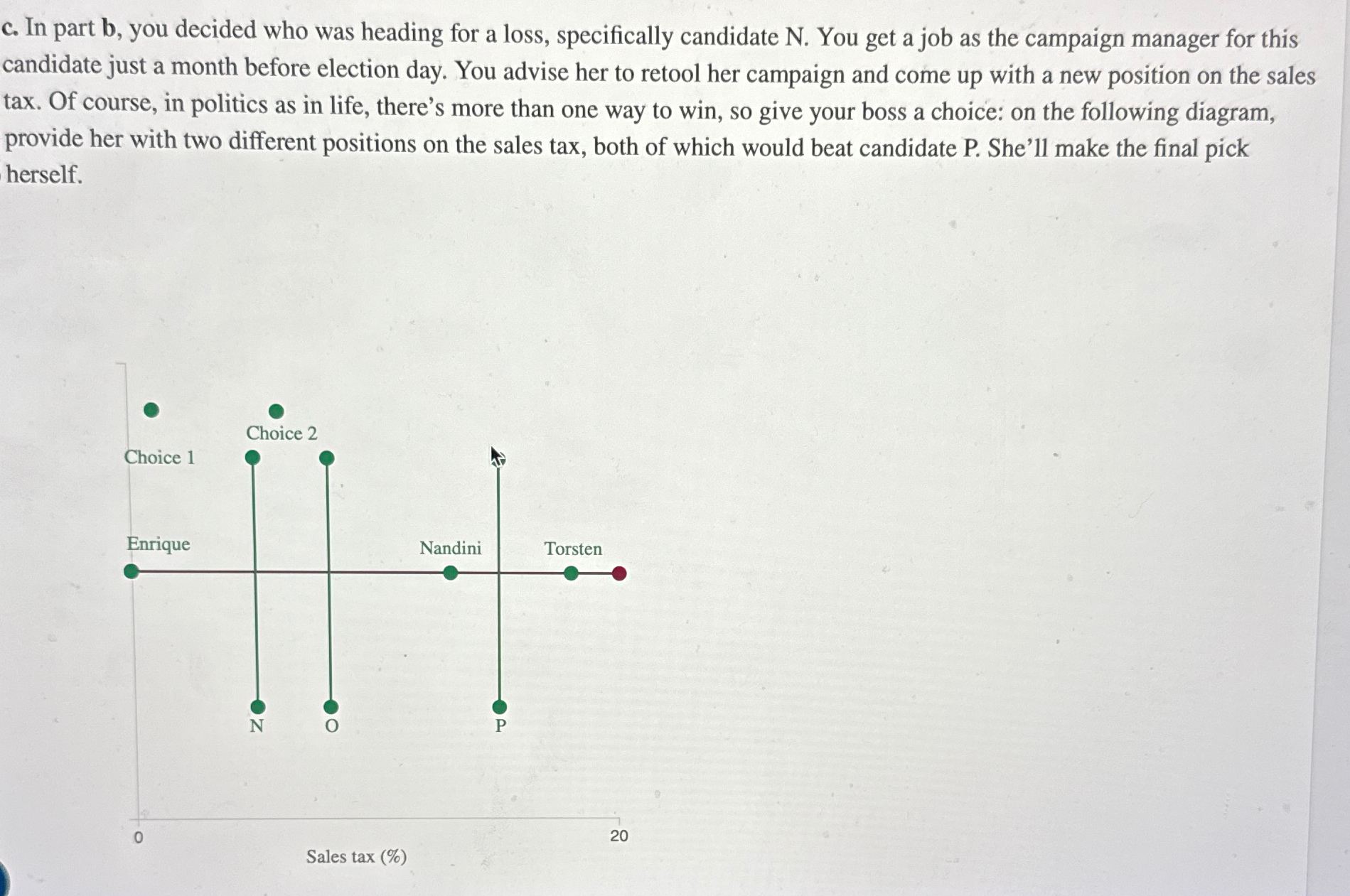  c. In part b, you decided who was heading for a