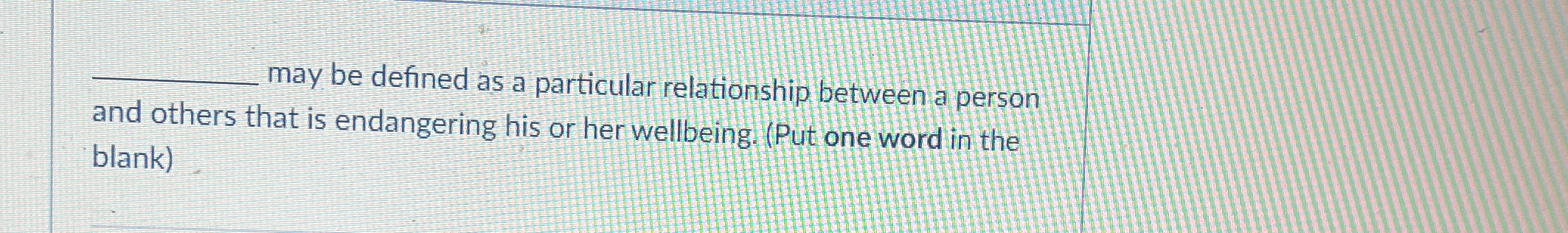  q, may be defined as a particular relationship between a person