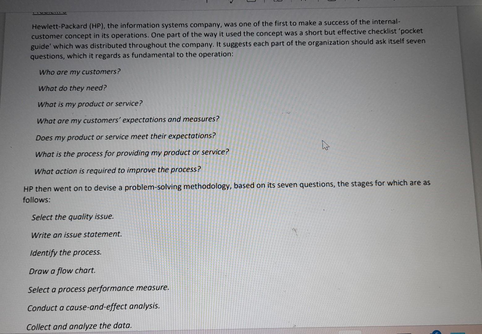 1. What do you see as the limitations of the set of