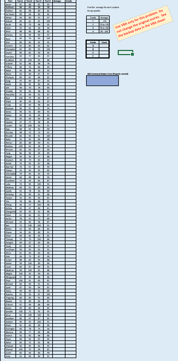  solve the problem using vba 
