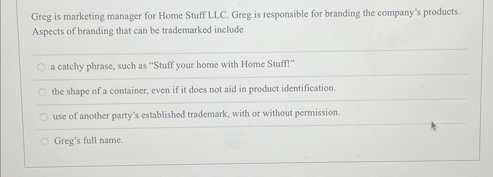  Greg is marketing manager for Home Stuff LLC. Greg is responsible