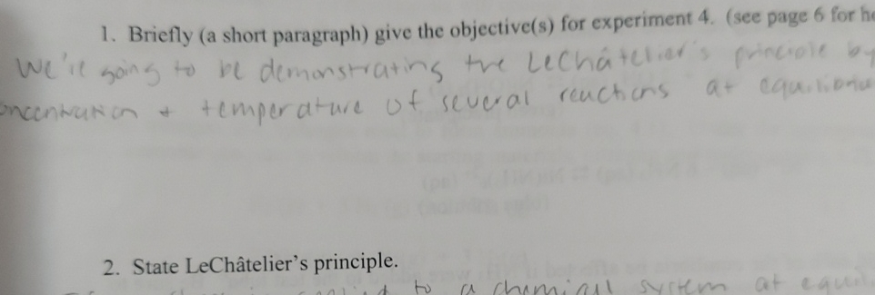  Briefly (a short paragraph) give the objective(s) for experiment 4.(see page