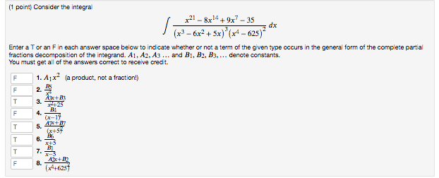 Help with two questions please(1) (1 point) Consider the integral x2- 8x
