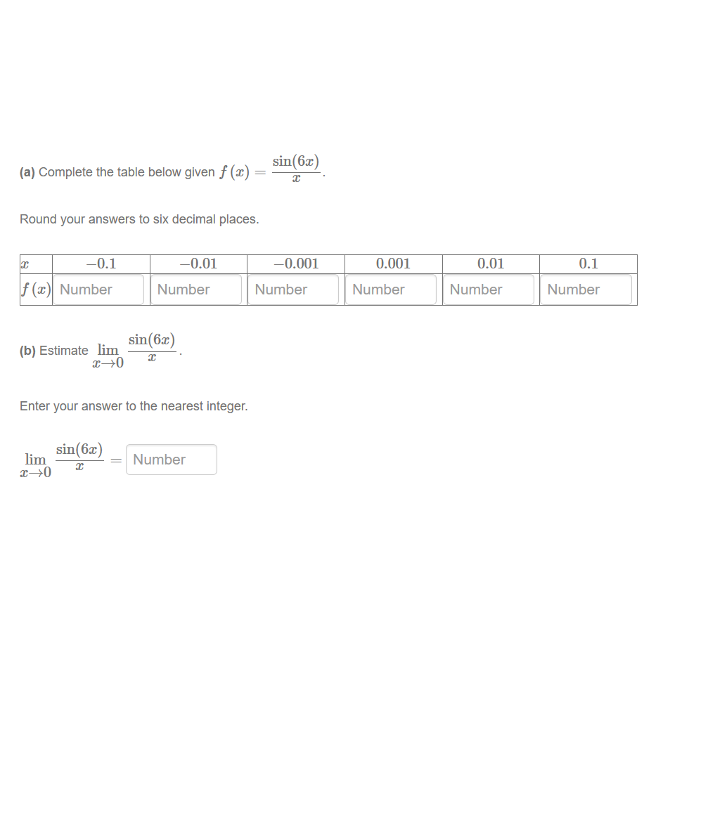  sinim) . [a] Complete the table below given f(:n) 2 Round