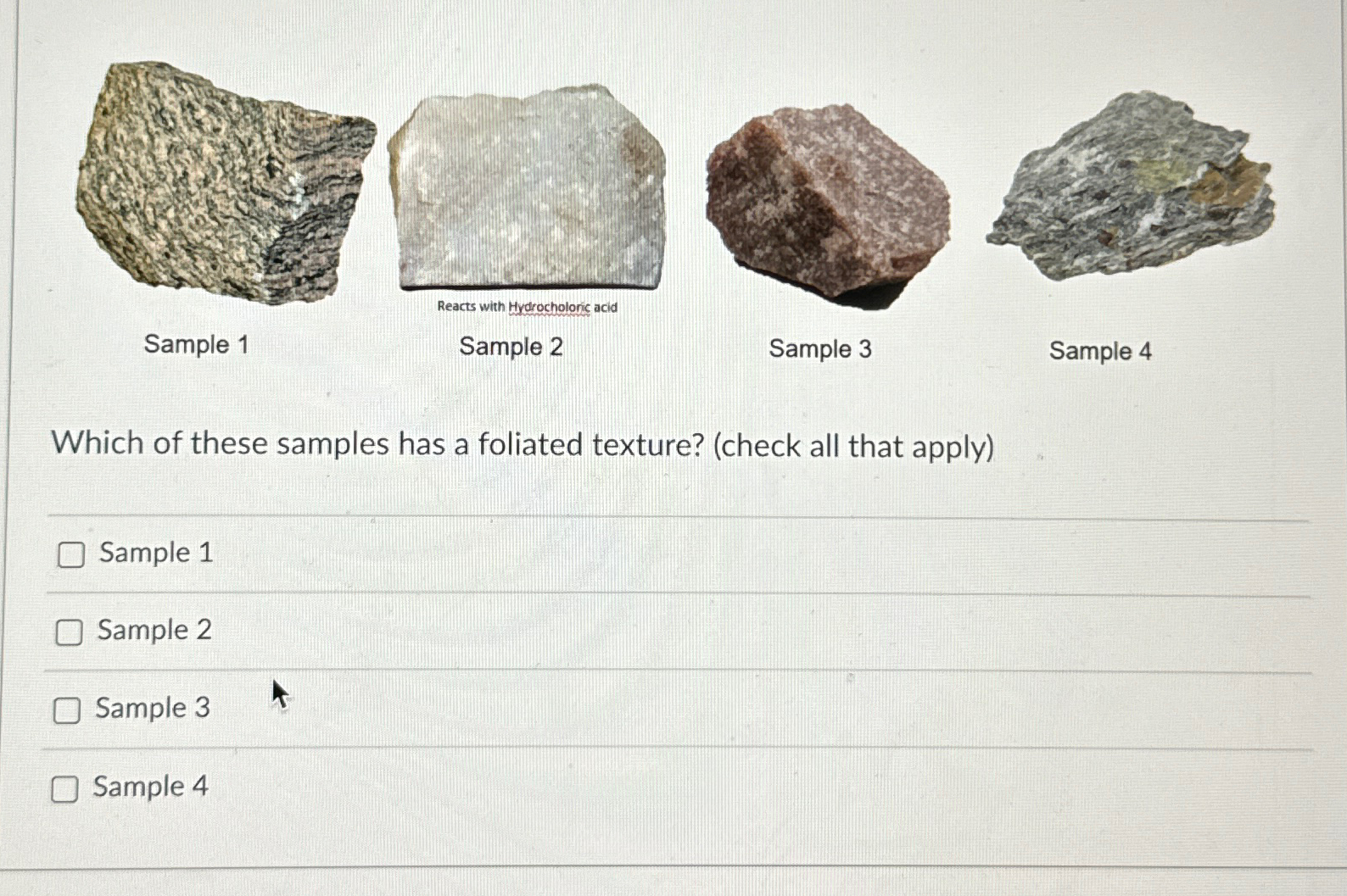  Sample 1 Sample 2 Sample 3 Sample 4 Which of these