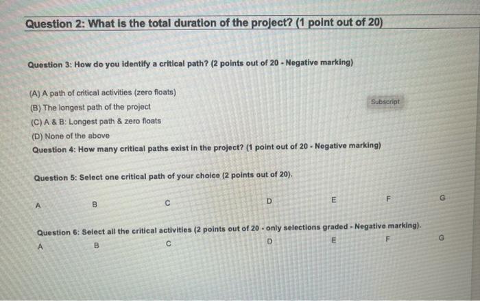 fill in the table below (12 points out of 20). Question 3: