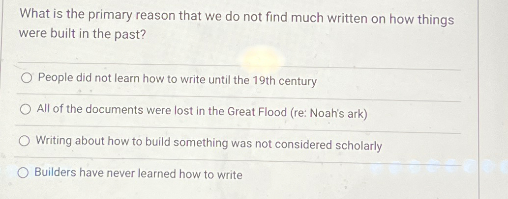  What is the primary reason that we do not find much
