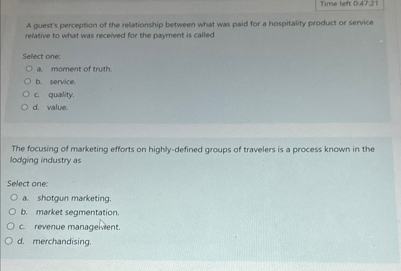  Time len 0.47.21 A guest's perception of the relationship between what