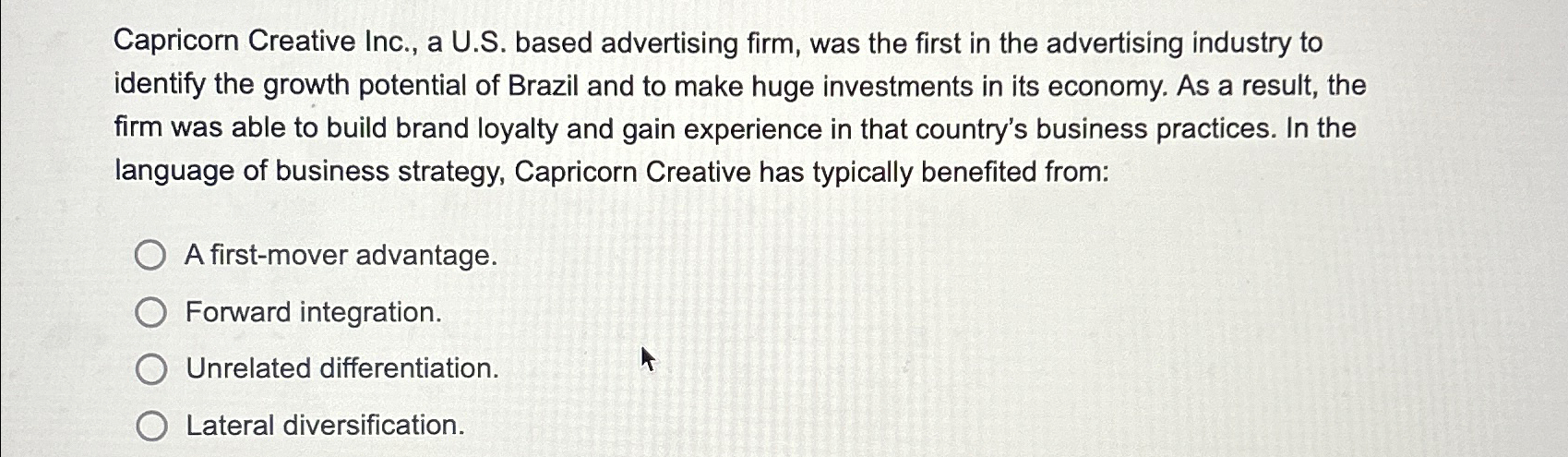  Capricorn Creative Inc., a U.S. based advertising firm, was the first