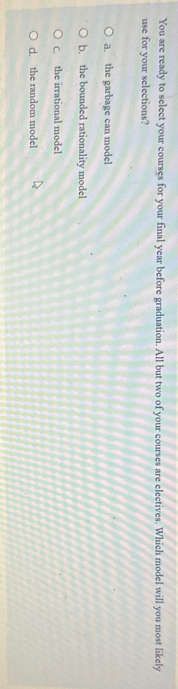  You are ready to select your courses for your final year
