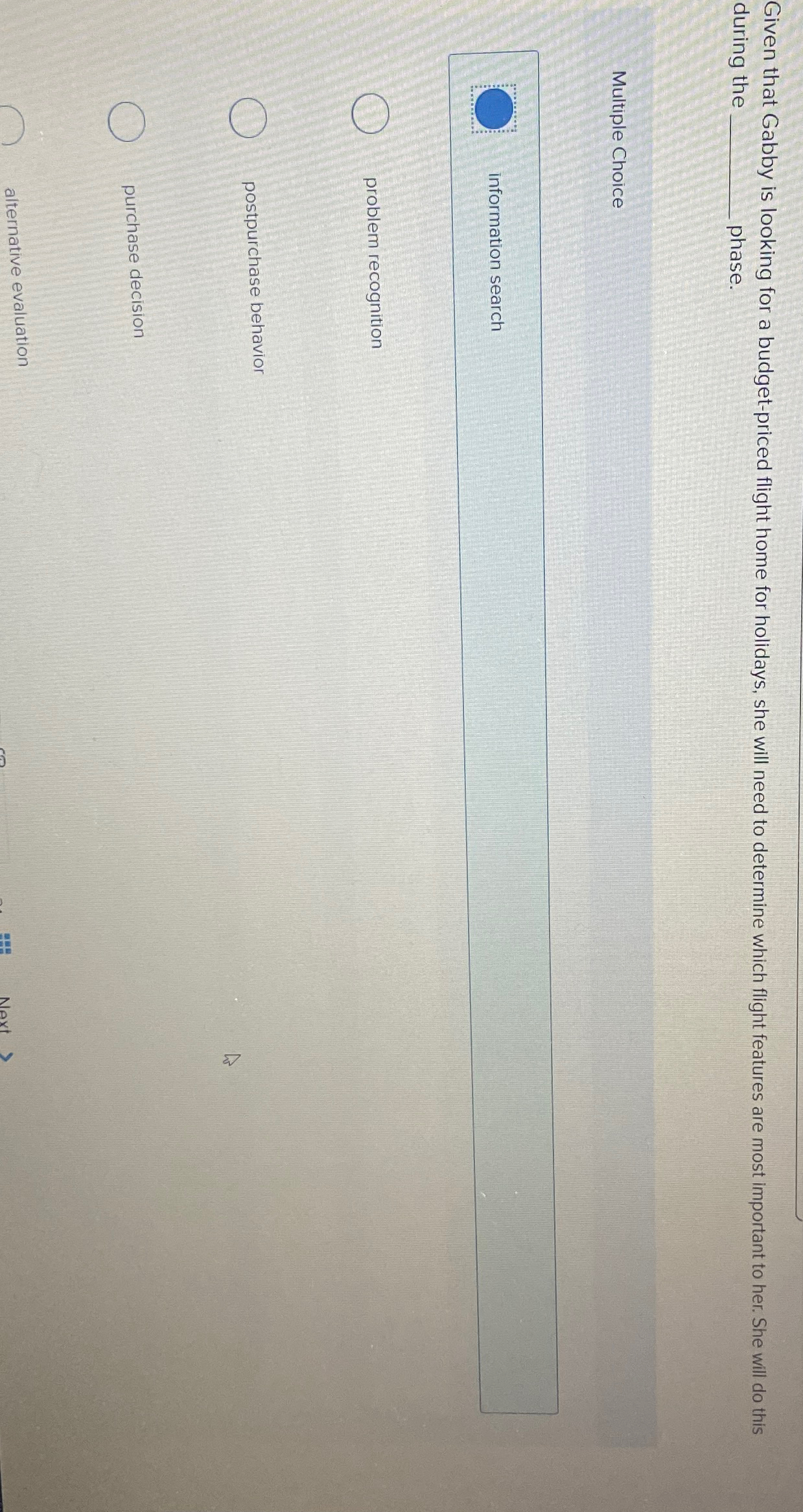  Given that Gabby is looking for a budget-priced flight home for