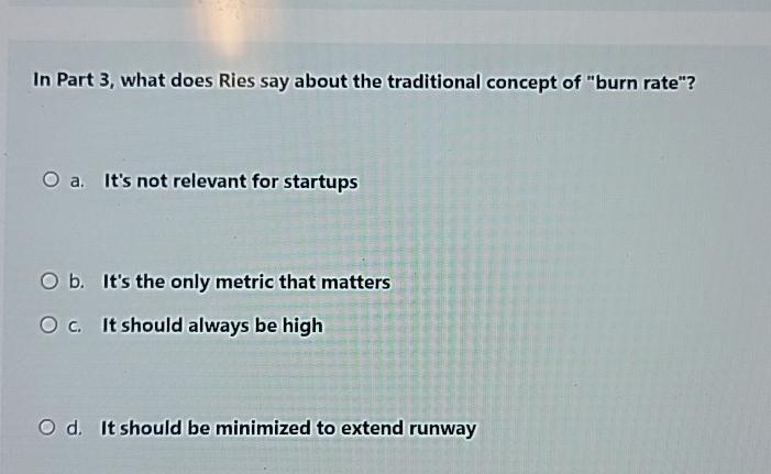  In Part 3, what does Ries say about the traditional concept