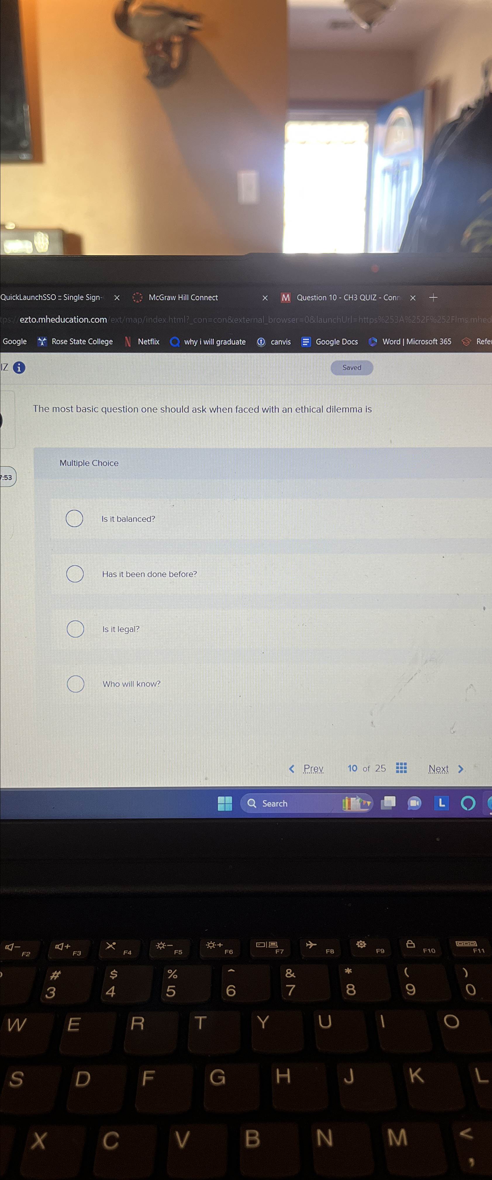  IZ (i) The most basic question one should ask when faced