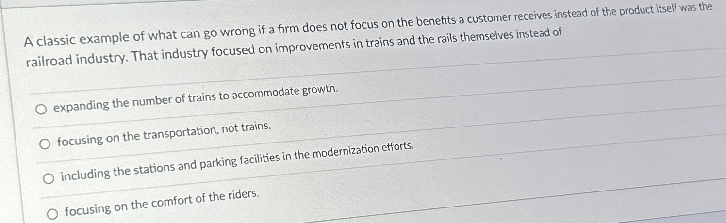  A classic example of what can go wrong if a firm