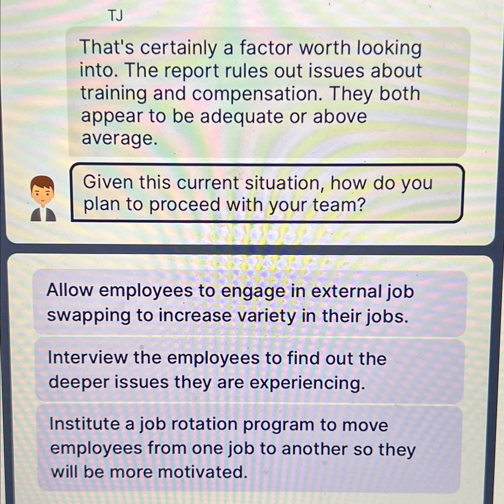  TJ That's certainly a factor worth looking into. The report rules