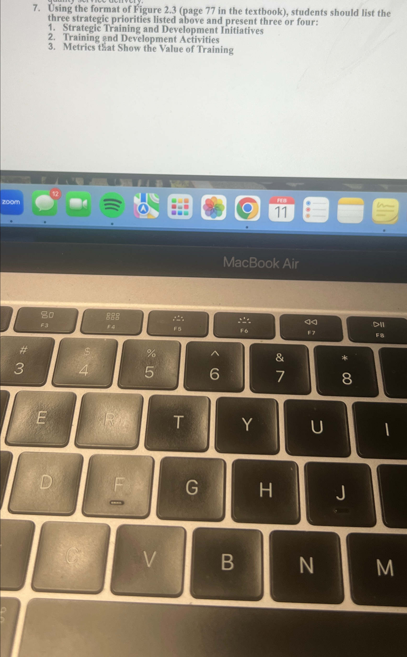  Using the format of Figure 2.3(page 77 in the textbook), students