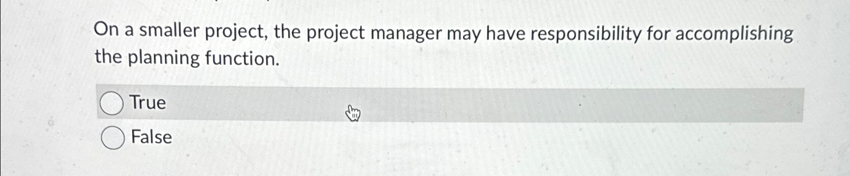  On a smaller project, the project manager may have responsibility for