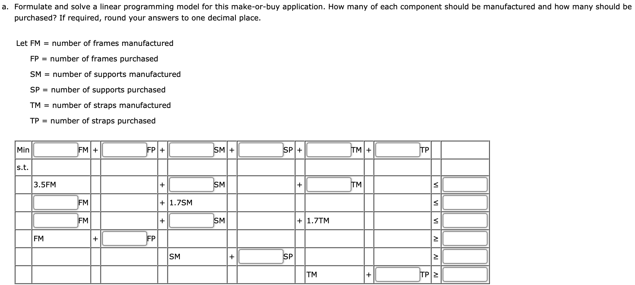 T P \\geq 0 \\] b. What is the total cost of