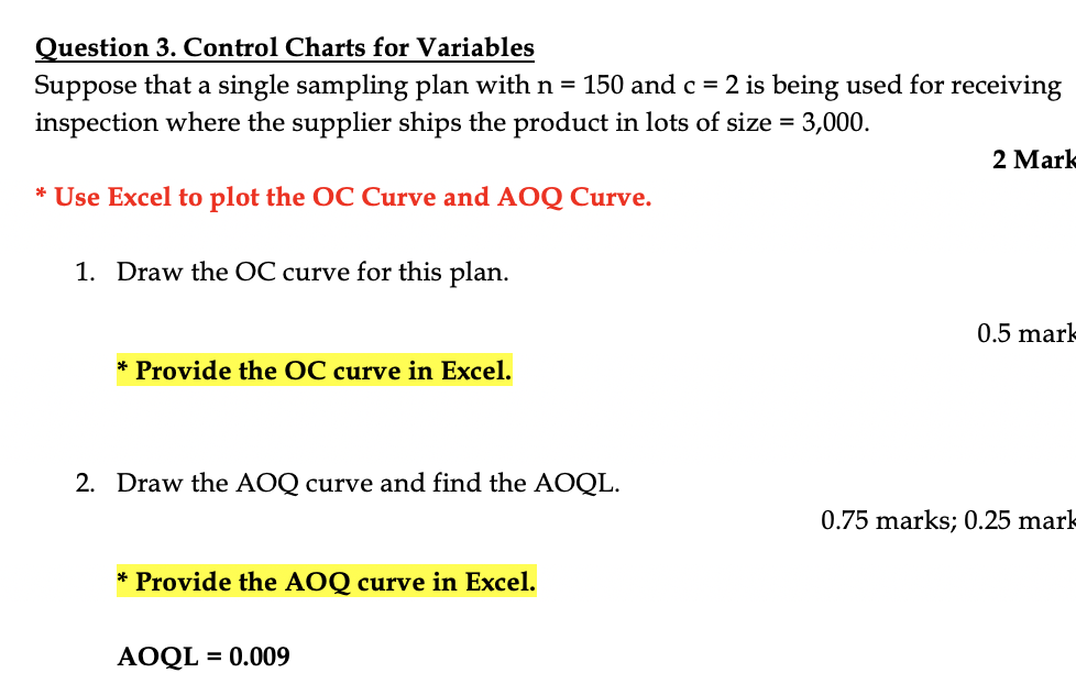  . Question 3. Control Charts for Variables Suppose that a single
