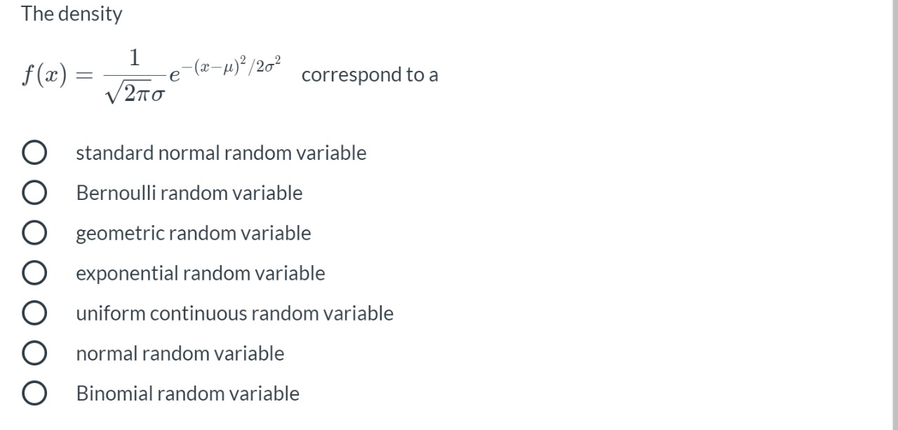 The density The density f (ac) : e (20-1) 2/202 correspond to