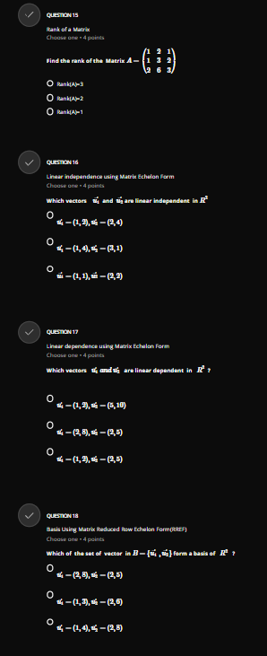 Matrix Choose one : 4 points Find the brice of matrix 10