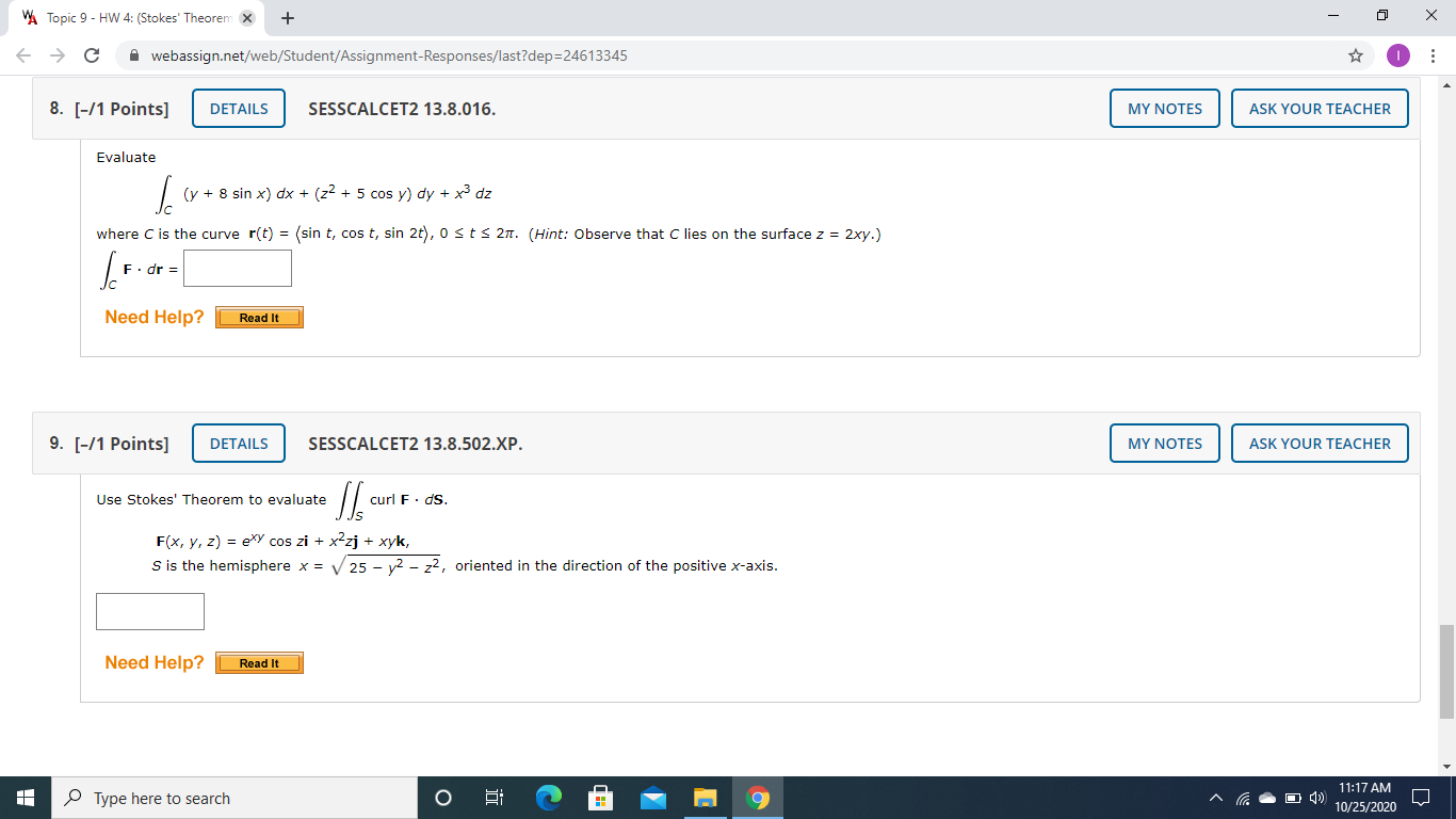 Theorem x + X > C A webassign.net/web/Student/Assignment-Responses/last?dep=24613345 . . . 5.