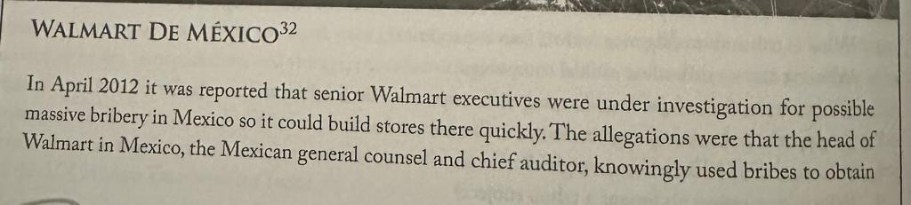 Read the cast study Walmart De Mexico above and answer the