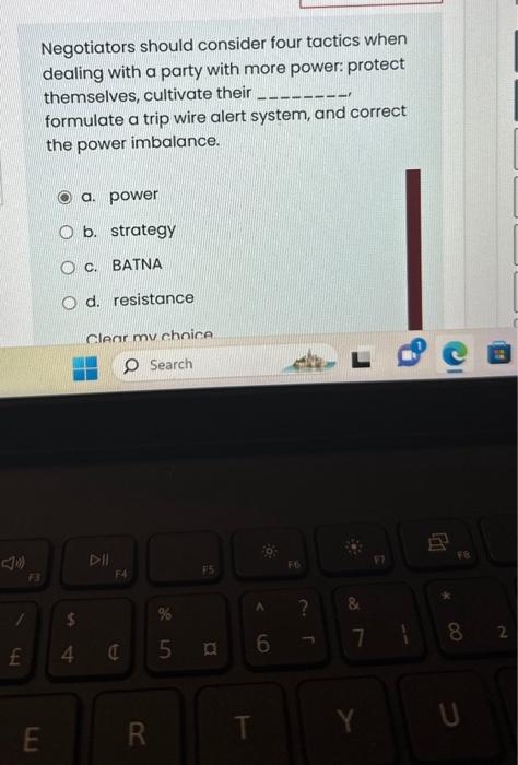  Negotiators should consider four tactics when dealing with a party with
