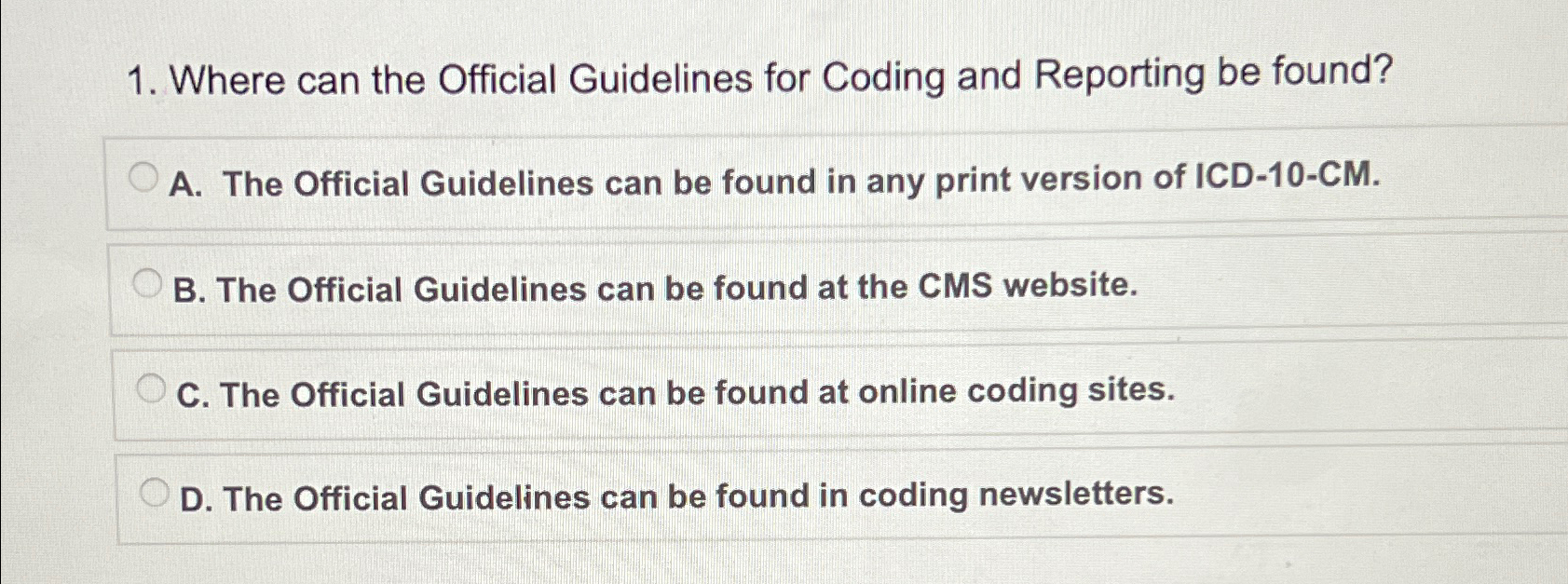  Where can the Official Guidelines for Coding and Reporting be found?