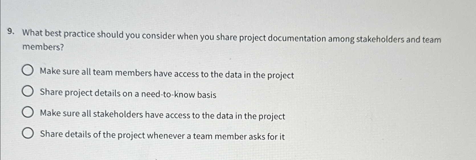  What best practice should you consider when you share project documentation