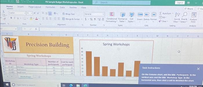 vertical axis and the title Workshop Type to the horizontal axis, then