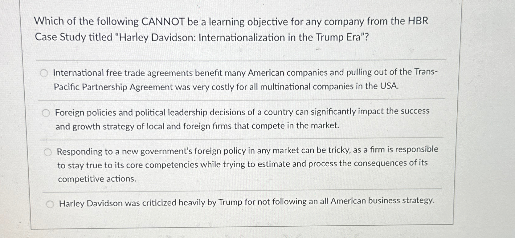  Which of the following CANNOT be a learning objective for any