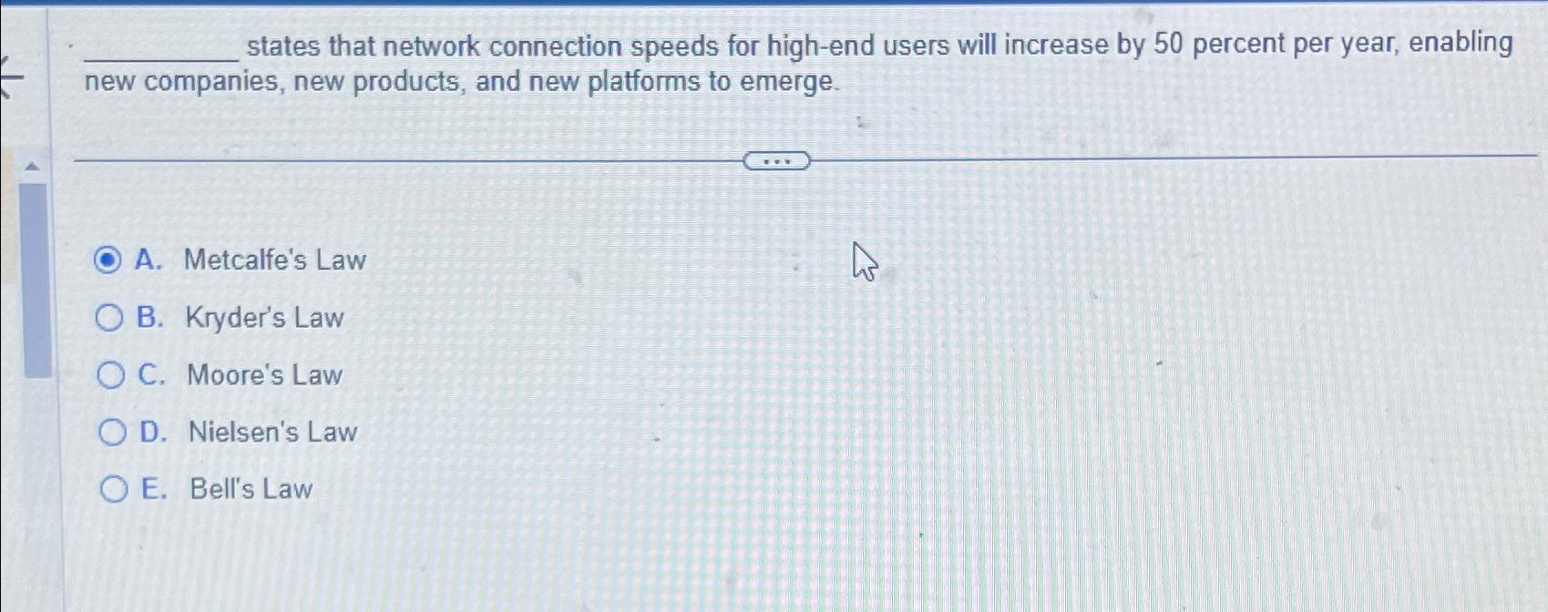  states that network connection speeds for high-end users will increase by