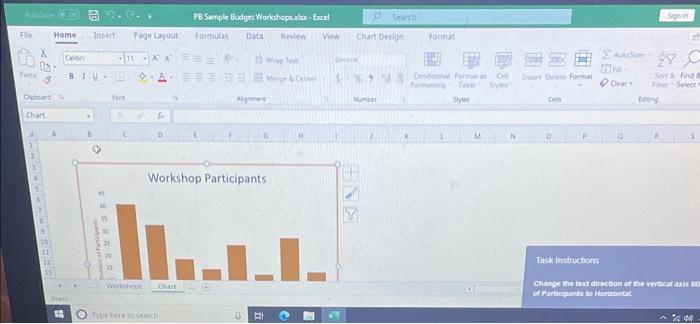 Number of Participants to Horizontal. Workshop Participants Task Instructions Change the text
