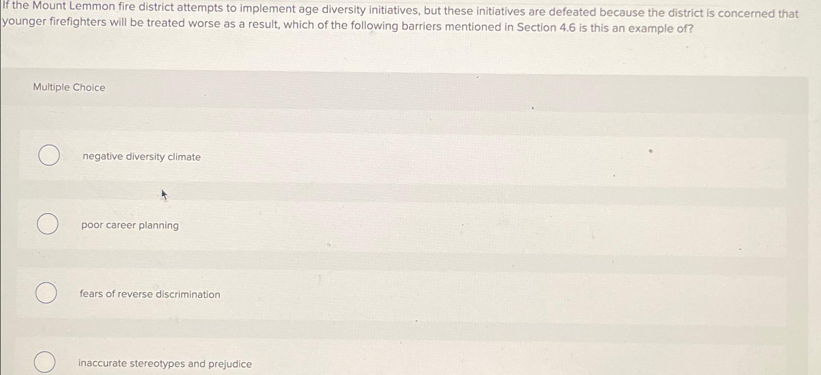  If the Mount Lemmon fire district attempts to implement age diversity