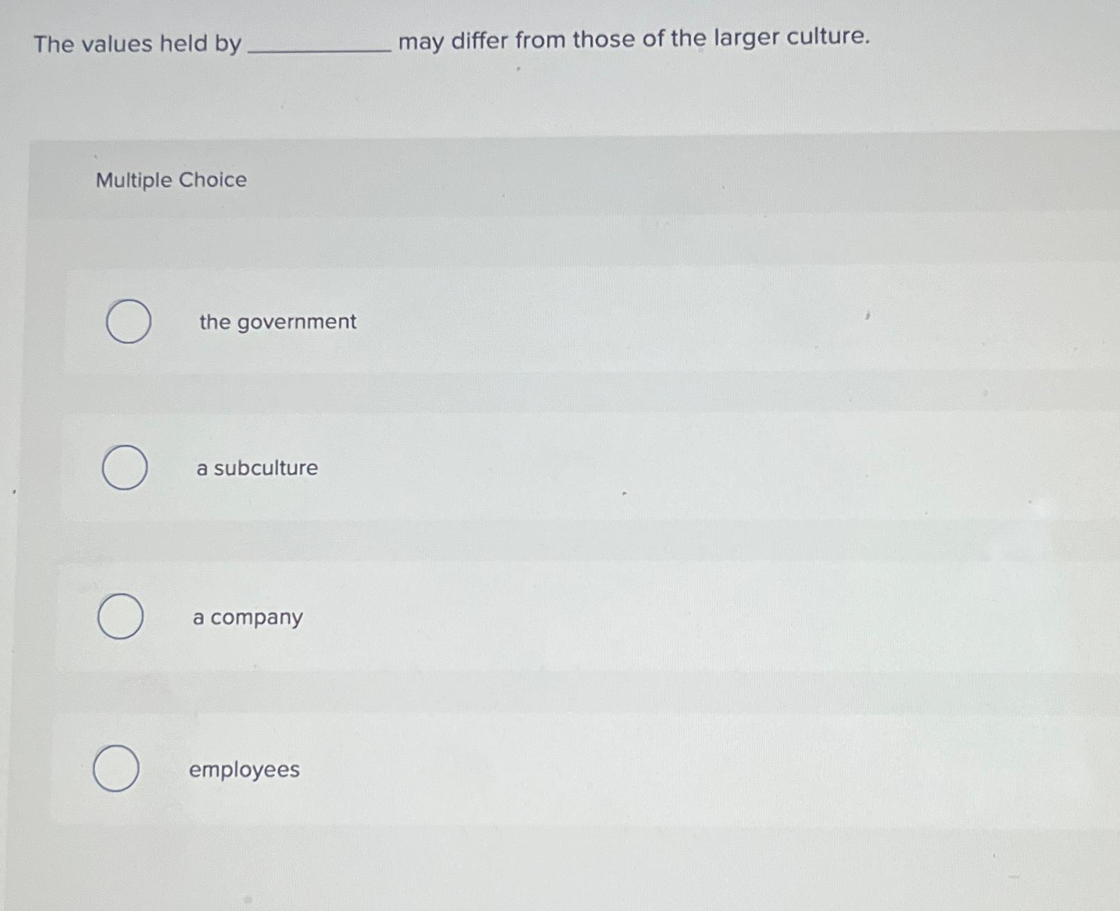  The values held by may differ from those of the larger
