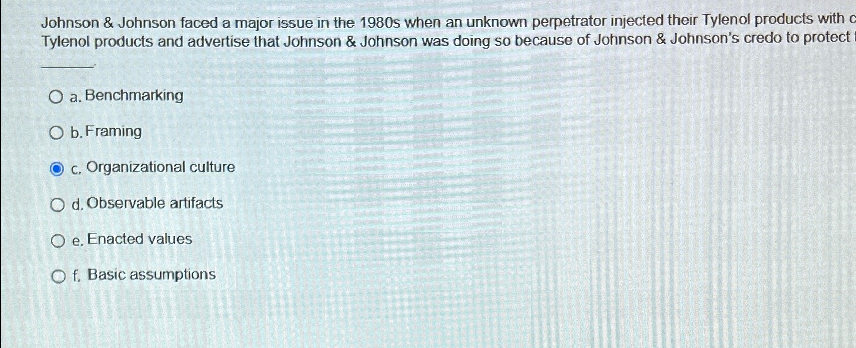  Johnson & Johnson faced a major issue in the 1980s when