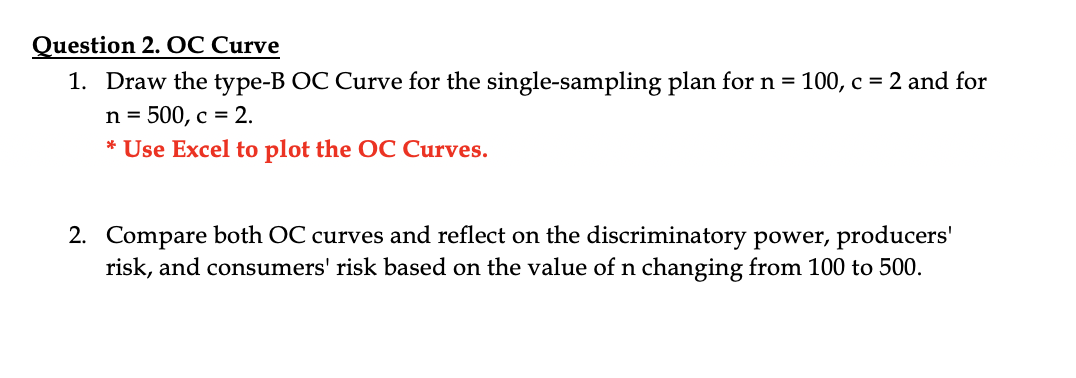 . Question 2. OC Curve 1. Draw the type-B OC Curve for