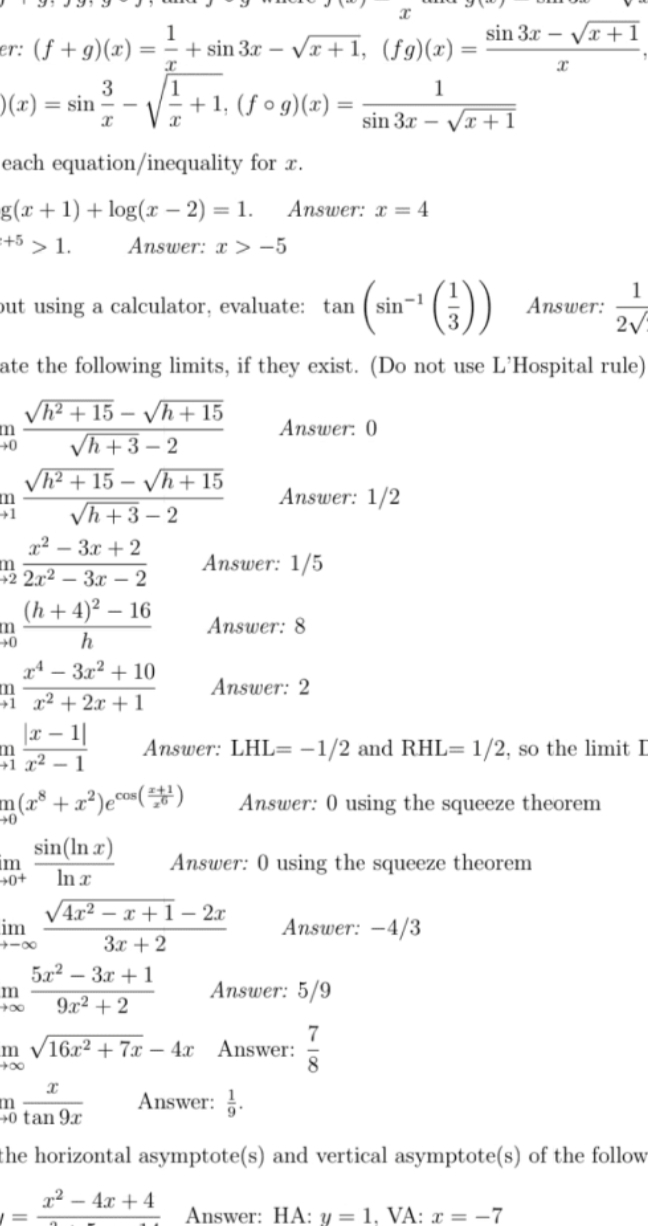 I need solution er: (f + g)(x) = = + sin3x -