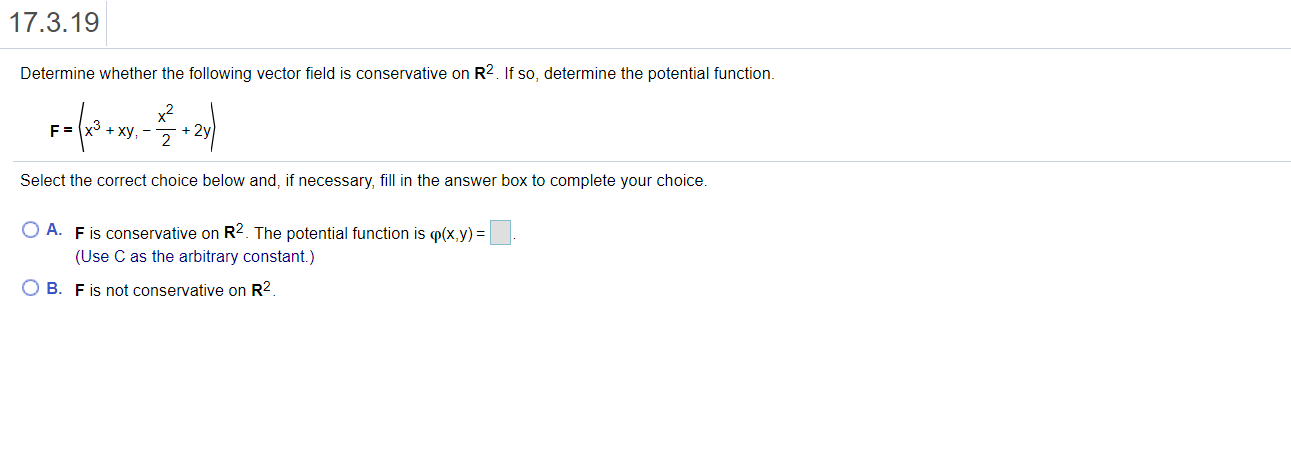 Please help me with some guidance. 17.3.19 Determine whether the following vector