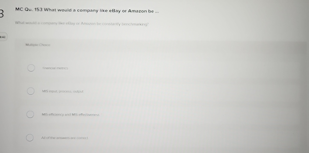  MC Qu.153 What would a company like eBay or Amazon be