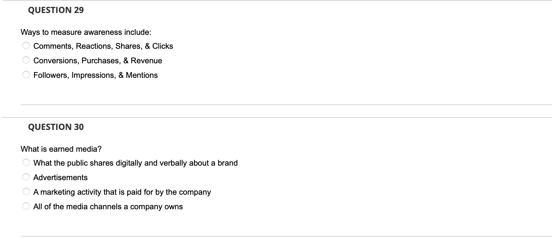 QUESTION 24 When conducting a social media audit, it is important to