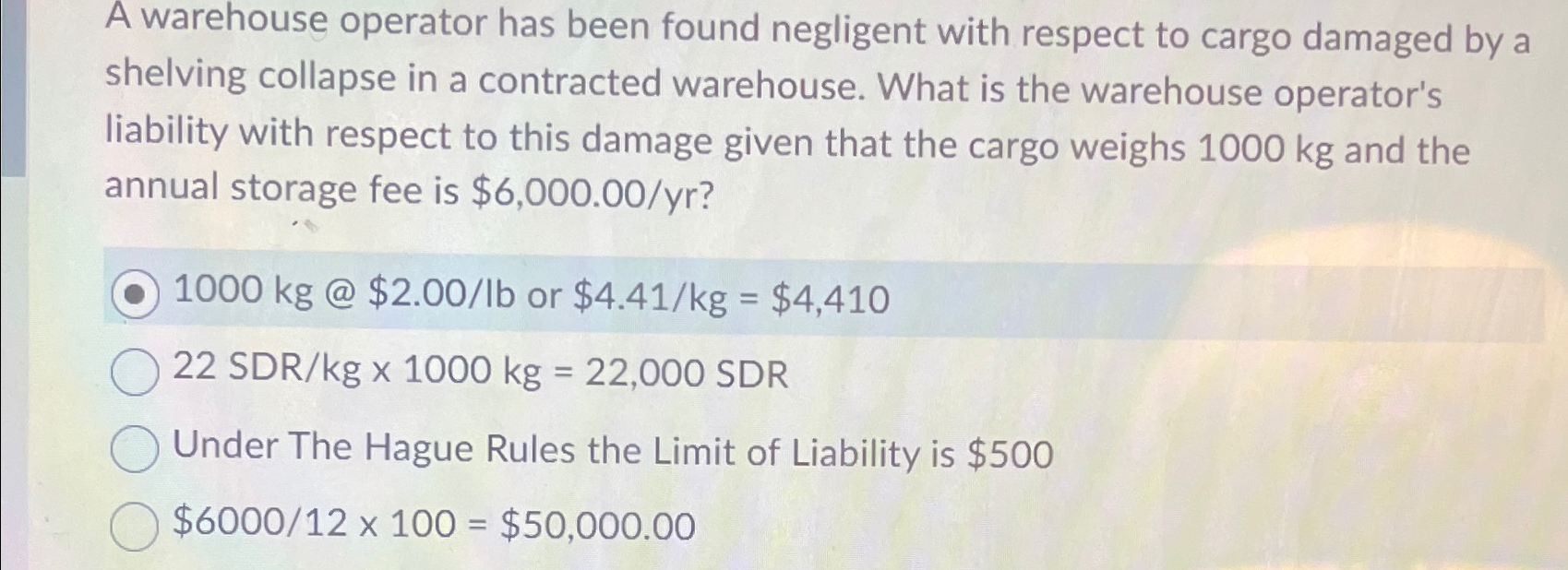  A warehouse operator has been found negligent with respect to cargo